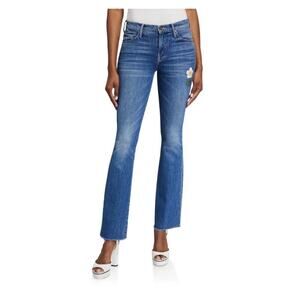 Mother the weekender raw hem jeans in gold rush size 25